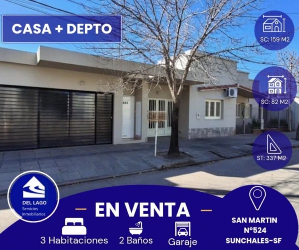 PROPIEDAD + DEPARTAMENTO CENTRICO EN VENTA