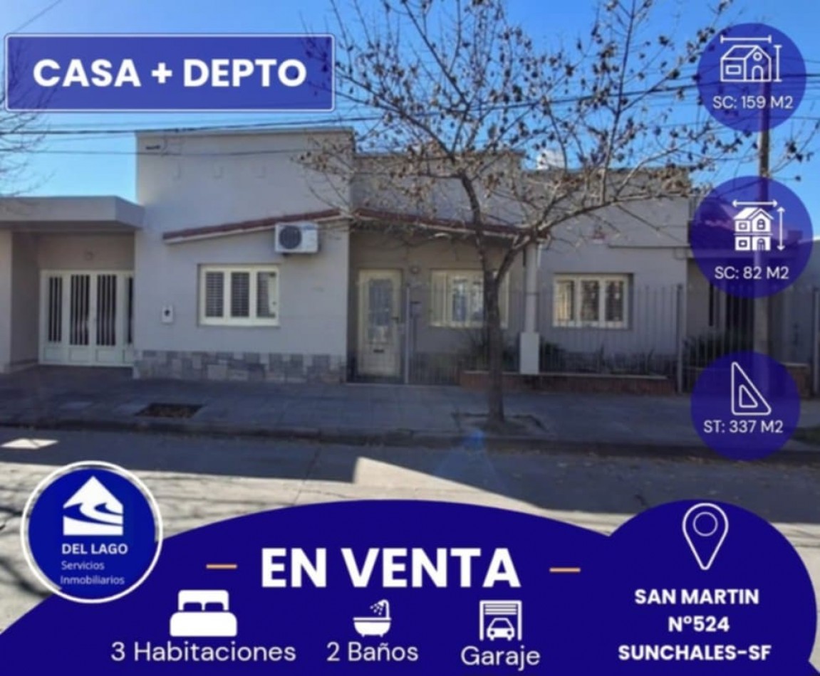 PROPIEDAD + DEPARTAMENTO CENTRICO EN VENTA