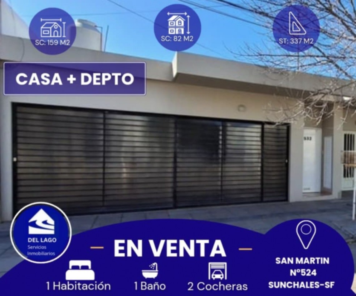 PROPIEDAD + DEPARTAMENTO CENTRICO EN VENTA