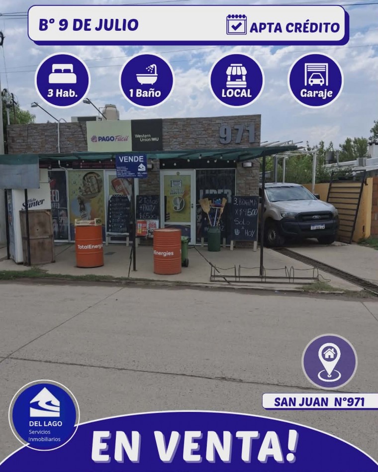 CASA + LOCAL COMERCIAL EN VENTA